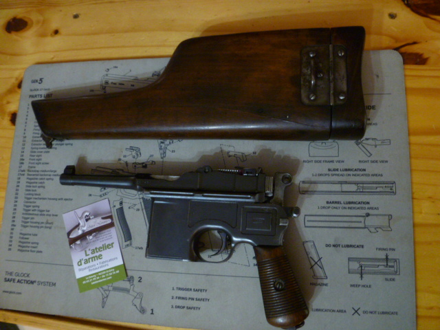 Mauser C96 cal 7.63 mauser avec étui crosse